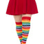 Spandex Acrylic Rainbow Striped Thigh Highs - 1x-2x