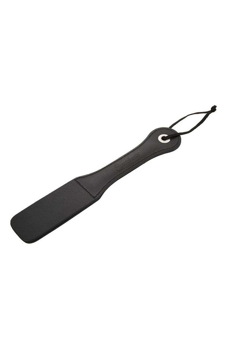 Sportsheets Leather Heart Impression Paddle - Black - 12in