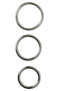 Sportsheets Metal O Ring Cock Ring - Metal/Silver - 3 Pack