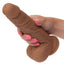 Squirting Fuck Stick Rechargeable Silicone Realistic Dong with Suction Cup - Chocolate