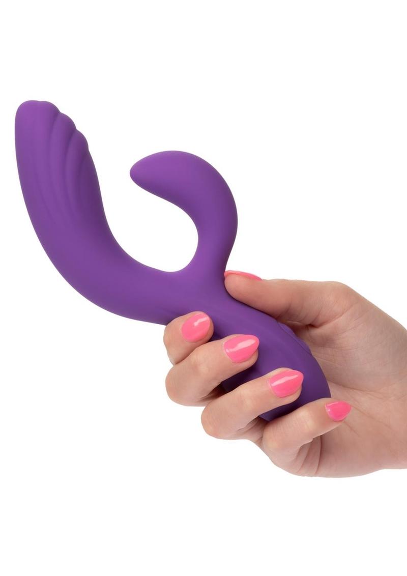 Stella Liquid Silicone C Curve Rechargeable G-Spot Vibrator - Purple