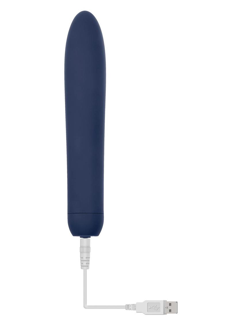 Straight Forward Rechargeable Silicone Vibrator - Blue