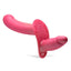 Strap U 28x Rechargeable Silicone 28x Double Dildo with Harness and Remote Control - Pink