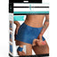 Strap U Booty Shorts Strap-On Harness with Dildo - Blue/Vanilla - Small - 6in
