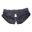 Strap U Lace Envy Black Crotchless Panty Harness - L/XL - Black