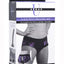 Strap U Lace Envy Pegging Set with Lace Crotchless Panty Harness and Dildo - Black/Purple - Large/XLarge - 5in