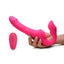 Strap U Licking Vibrating Rechargeable Silicone Strapless Strap-On with Remote Control - Pink