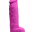 Strap U Power Pecker Silicone 7in Dildo with Balls - Pink