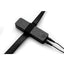Strap U Power Pegger Silicone Vibrating Double Pleasure 6.5in Dildo with Harness - Black