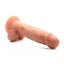 Strap U Silicone Dildo with Balls - Flesh/Vanilla