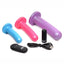 Strap U Triple Peg 28x Vibrating Rechargeable Silicone Dildo Set with Remote Control - Assorted Colors - 5 Piece