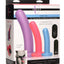 Strap U Triple Peg 28x Vibrating Rechargeable Silicone Dildo Set with Remote Control