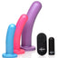 Strap U Triple Peg 28x Vibrating Rechargeable Silicone Dildo Set with Remote Control