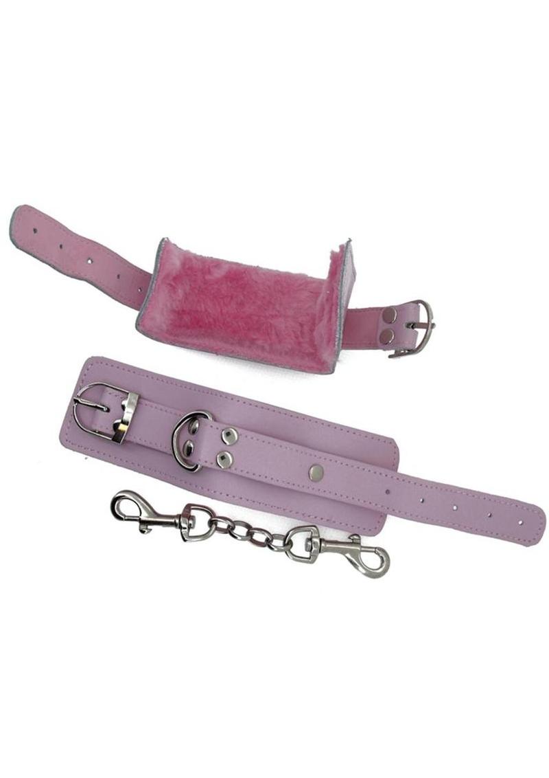 Strapped Plush Restraints - Pink