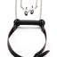 Strict Black Silicone Bit Gag with Nipple Clamps - Black/Metal