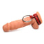 Strict Leather Cock Gear Leather and Steel Cock and Ball Ring - Metal/Red