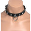 Strict Rhinestone Choker with O-Ring - Black/Clear