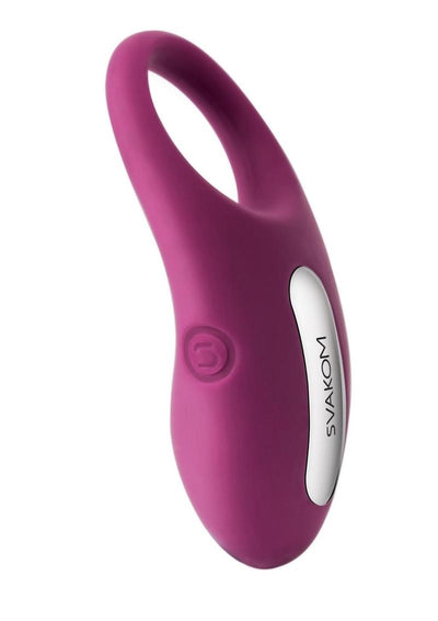 Svakom Winni Silicone Rechargeable Clitoral Stimulator Couple's Ring with Remote - Purple