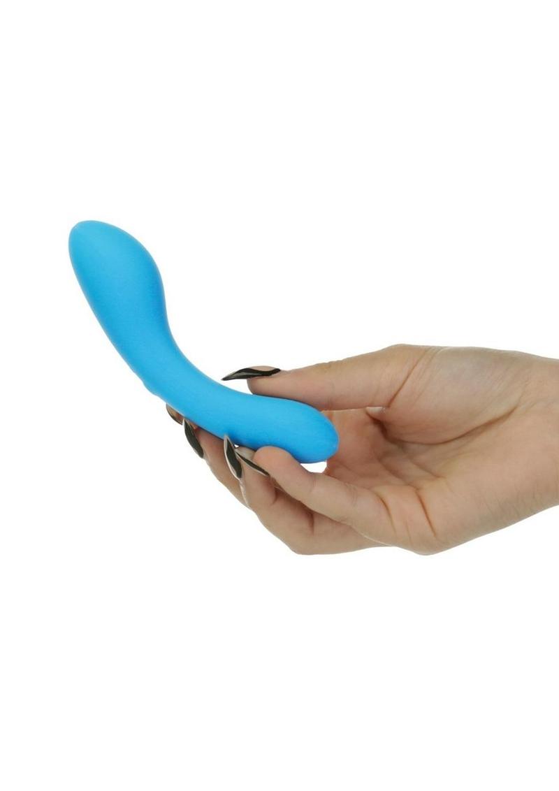 Swan Mini Swan Wand Rechargeable Silicone Glow In The Dark Massager - Blue/Glow In The Dark