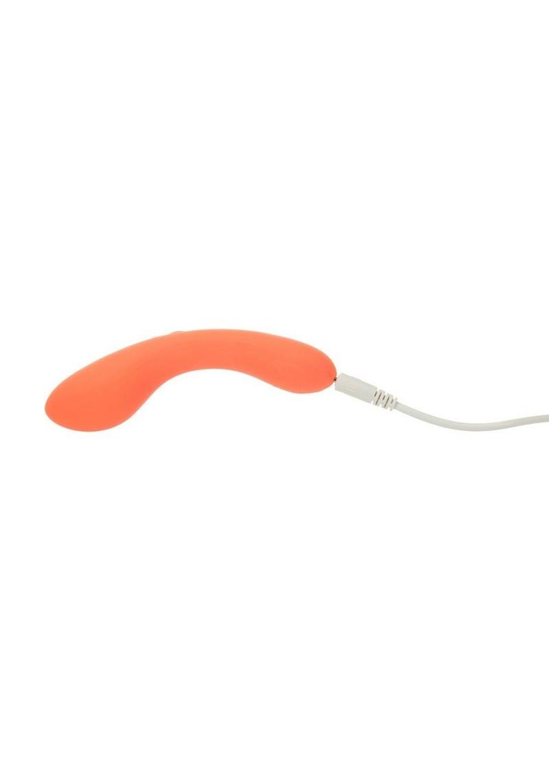 Swan Mini Swan Wand Rechargeable Silicone Glow In The Dark Massager - Glow In The Dark/Orange