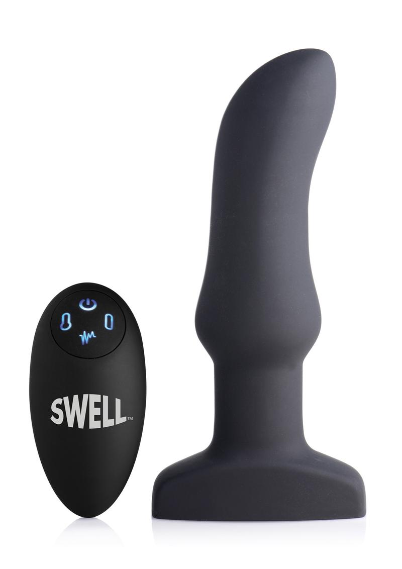 Swell Inflatable Rechargeable Silicone Vibrating Curved Anal Plug