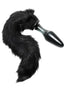 Tailz Midnight Fox Glass Butt Plug with Tail - Black