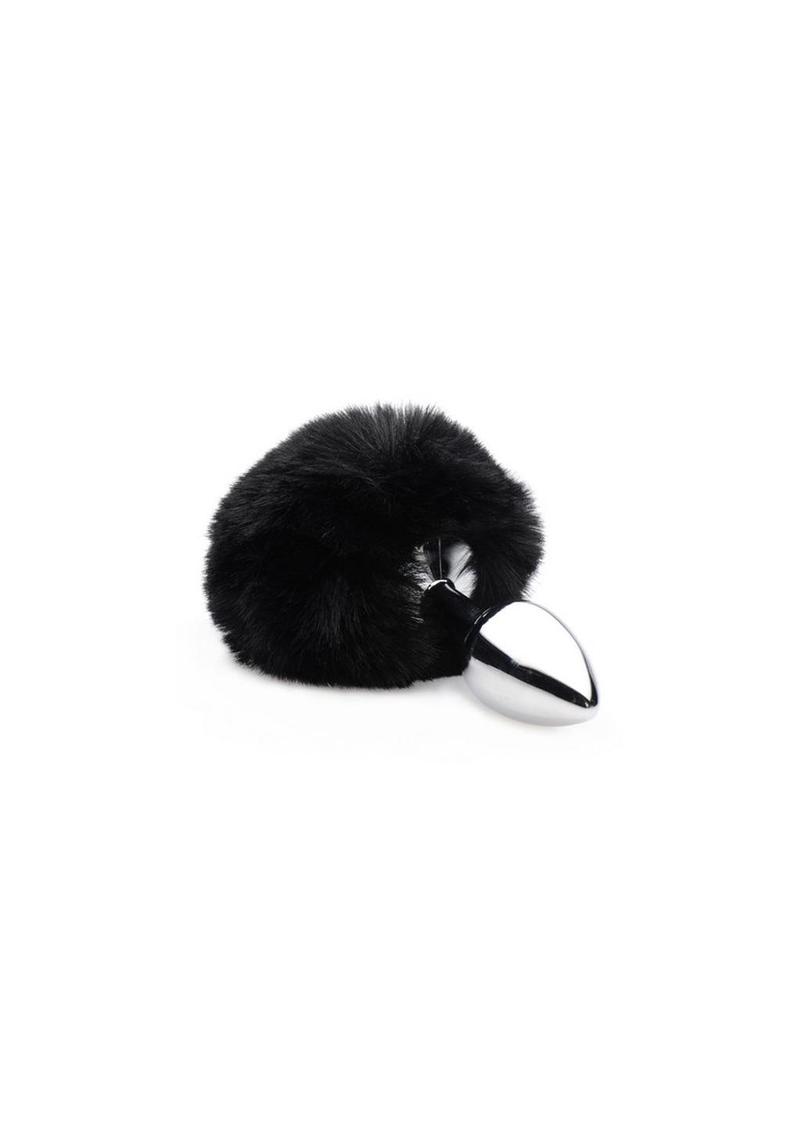 Tailz Onyx Bunny Tail Anal Plug - Black/Metal