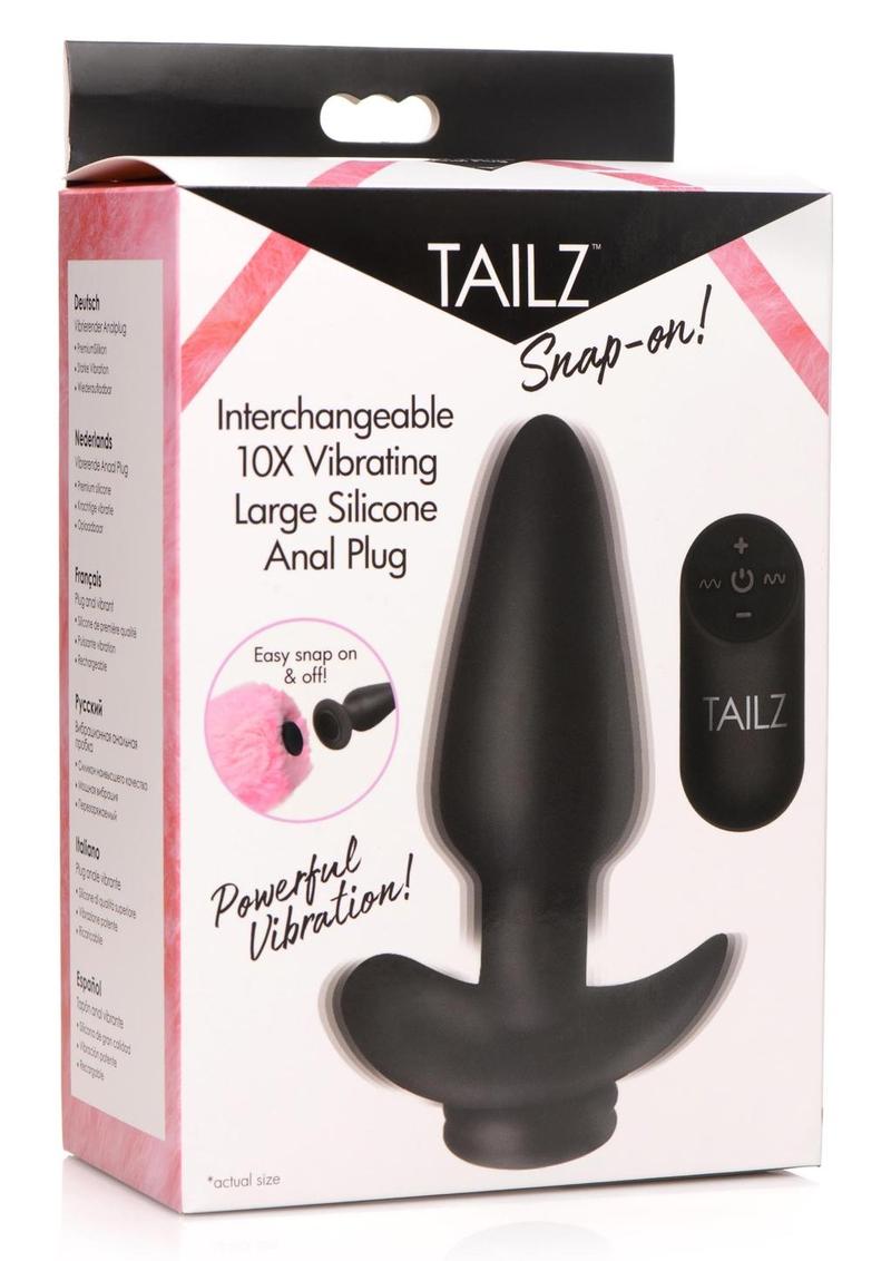 Tailz Snap-On 10x Rechargeable Silicone Anal Plug with Remote Control