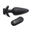 Tailz Snap-On 10x Rechargeable Silicone Anal Plug with Remote Control - Black - XLarge