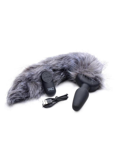 Tailz Vibrating Fox Tail - Gray/Grey