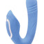 Tap and Thrust Rechargeable Silicone Vibrator with Clitoral Stimulation - Blue