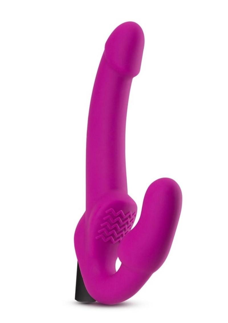 Temptasia Estella Strapless Silicone Vibrating Dildo with Rechargeable Bullet - Pink