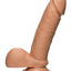 The D Perfect D Firmskyn Dildo with Balls - Flesh/Vanilla - 7in