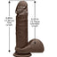 The D Perfect D Ultraskyn Dildo with Balls - Chocolate - 7in