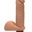 The D Perfect D Ultraskyn Vibrating Dildo with Balls - Brown/Caramel - 7in