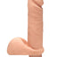 The D Perfect D Ultraskyn Vibrating Dildo with Balls - Flesh/Vanilla - 7in