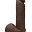 The D Perfect D Ultraskyn Vibrating Dildo with Balls - Chocolate - 8in