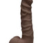 The D Ragin D Ultraskyn Dildo with Balls - Black/Chocolate - 7.5in