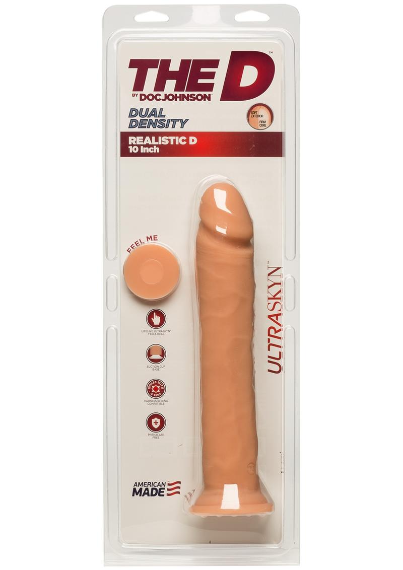 The D Realistic D Ultraskyn Dildo - Vanilla - 10in