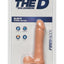 The D Slim D Firmskyn Dildo with Balls - Flesh/Vanilla - 6in