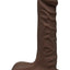 The D Super D Ultraskyn Dildo with Balls - Chocolate - 8in