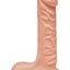 The D Super D Ultraskyn Dildo with Balls - Flesh/Vanilla - 8in