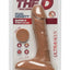 The D Super D Ultraskyn Dildo with Balls - Caramel - 9in