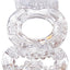 The Macho Crystal Collection Double Ring Vibrating Cock Ring - Clear