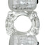 The Macho Crystal Collection Partners Pleasure Vibrating Cock Ring - Clear