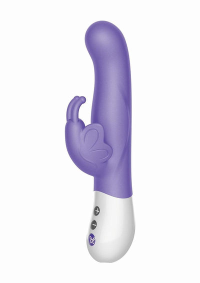 The Vibrating Dual Stim Butterfly Silicone Rechargeable Rabbit Vibrator - Purple