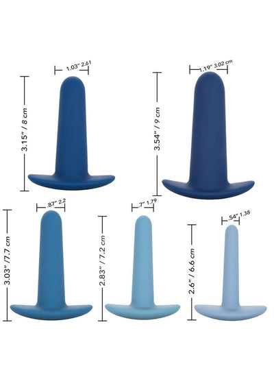 They Ology Wearable Anal Trainer - Blue - 5 Piece Set