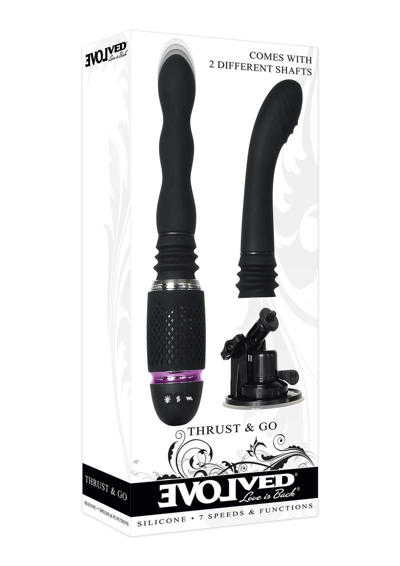 Thrust and Go Silicone Rechargeable Mini Vibrator - Black