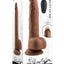 Thrust In Me Rechargeable Silicone Thrusting Vibrating Realistic Dong with Remote Control - Chocolate