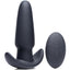 Thump-It Rechargeable Silicone Thumping Anal Plug with Remote Control - Black - Medium